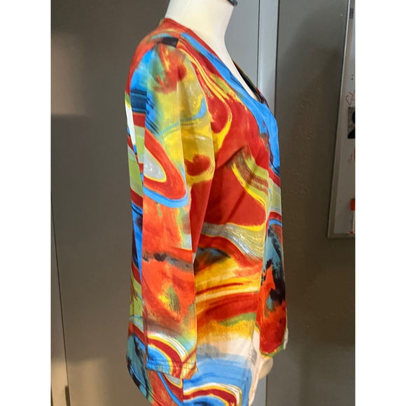 nwt polyester womens dress blouse ny modes crystal 3/4 sleeve neck choose sizes - Picture 10 of 14